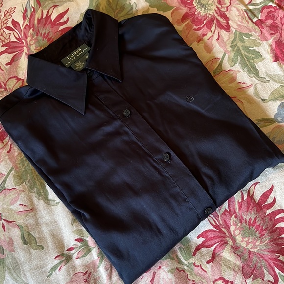 RALPH LAUREN Size 1X Button Front 100% Cotton Blouse RLL Logo Embroidered $148 - Picture 8 of 15